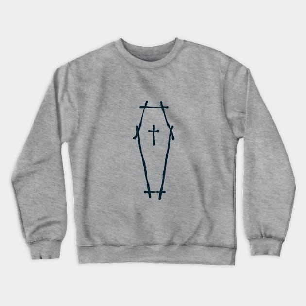 Toe Pincher Coffin Crewneck Sweatshirt by Aunt Choppy